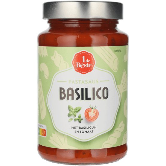 Foto van 1 de Beste Pastasaus basilicum op witte achtergrond