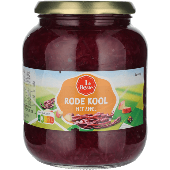 Foto van 1 de Beste Rode kool met appel op witte achtergrond