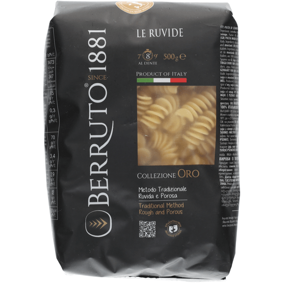 Foto van Berruto Fusilli op witte achtergrond