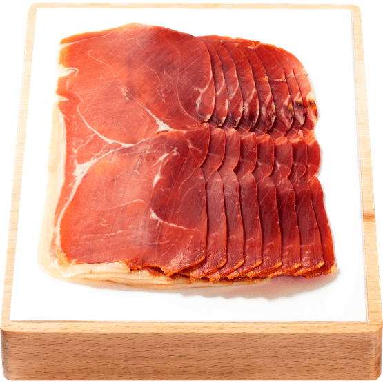 Foto van 1 de Beste Serranoham op witte achtergrond