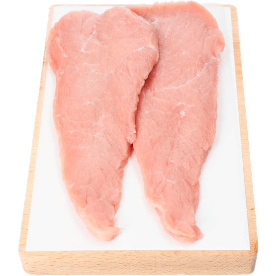 Foto van Vleeschmeesters Actie varkensschnitzel naturel 2 st. op witte achtergrond