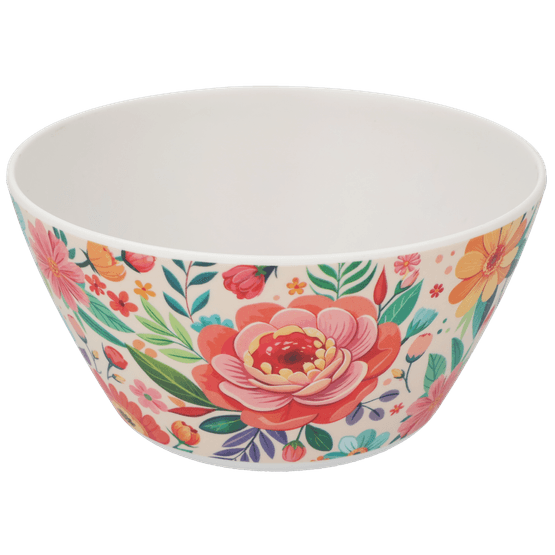 Foto van Schaal melamine bloem 25x12cm op witte achtergrond