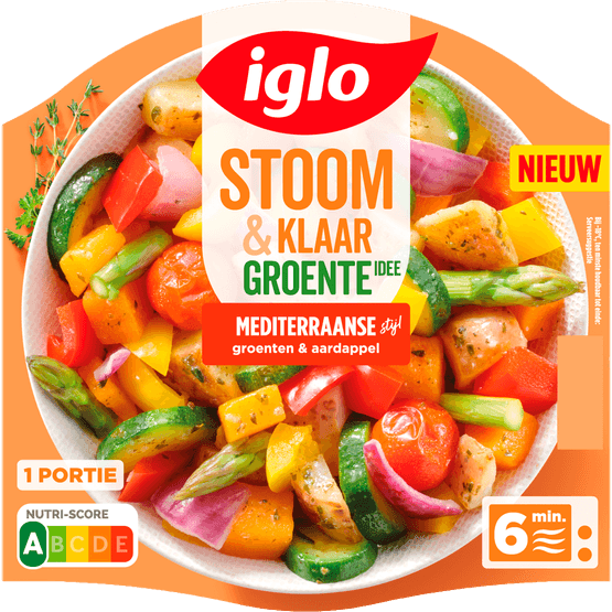 Foto van Iglo Groente idee mediterraans mix op witte achtergrond