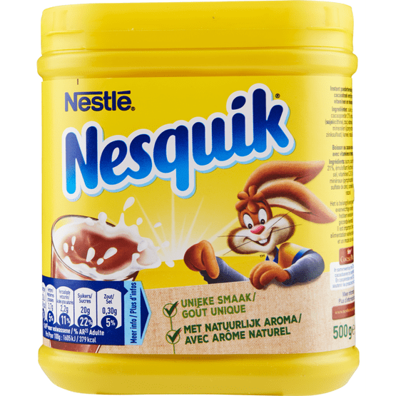 Foto van Nestlé Nesquik op witte achtergrond