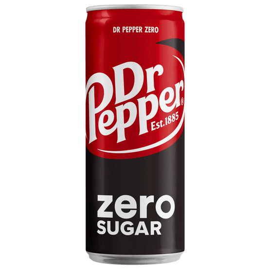Foto van Dr Pepper Regular zero op witte achtergrond