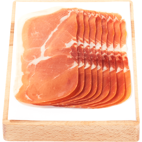 Foto van 1 de Beste Prosciutto crudo op witte achtergrond