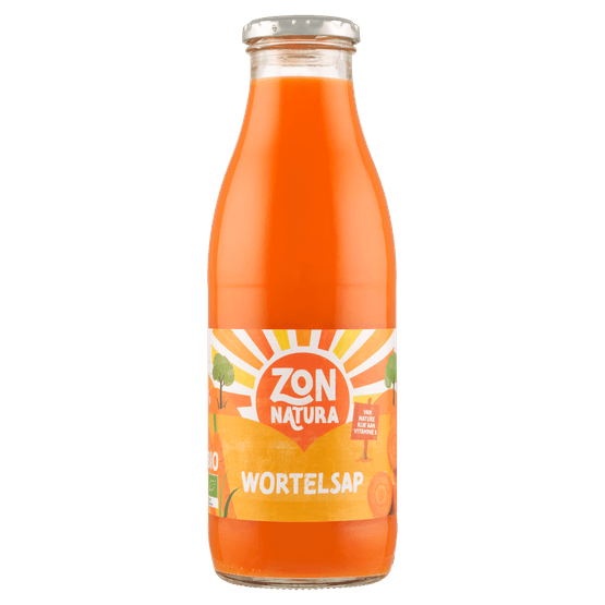 Foto van Zonnatura Bio wortelsap op witte achtergrond