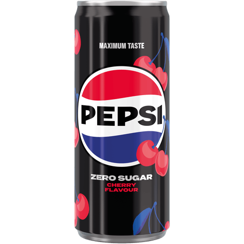 Foto van Pepsi Zero cherry op witte achtergrond