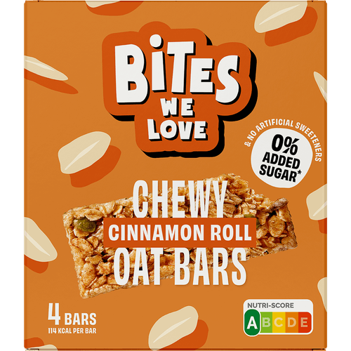 Foto van BitesWeLove Chewy cinnamon roll 4 st. op witte achtergrond