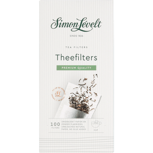 Foto van Simon Levelt Theefilter papier op witte achtergrond