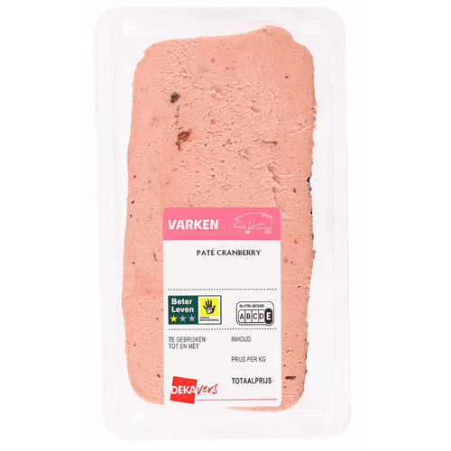 Foto van DekaVers Pate cranberry op witte achtergrond