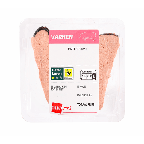 Foto van DekaVers Pate creme op witte achtergrond