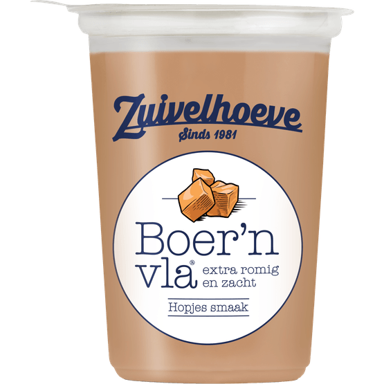 Foto van Zuivelhoeve Boern vla hopjes op witte achtergrond