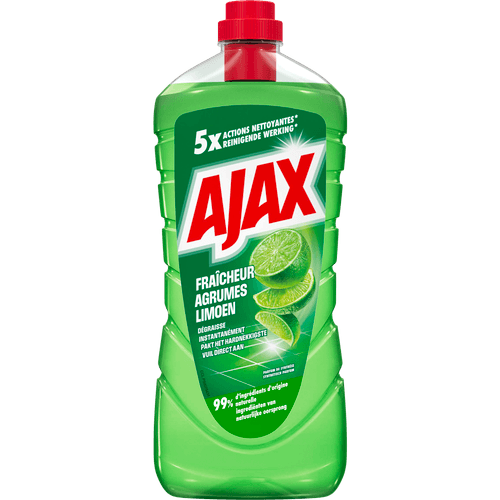 Foto van Ajax Allesreiniger limoen op witte achtergrond