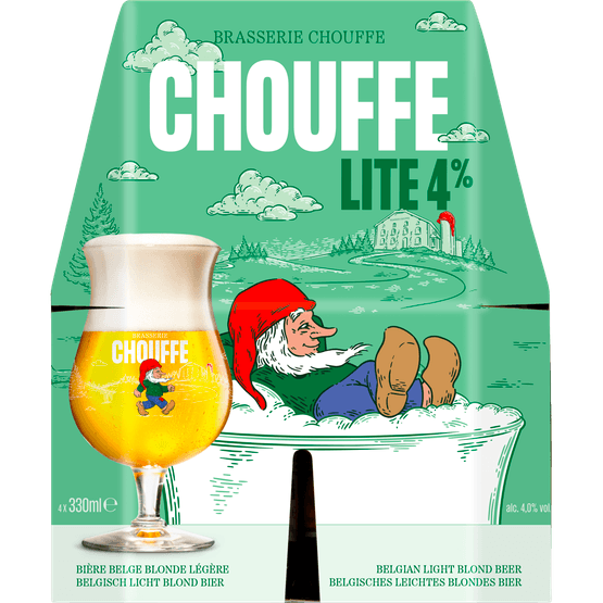 Foto van La Chouffe Lite 4 x 330 ml op witte achtergrond