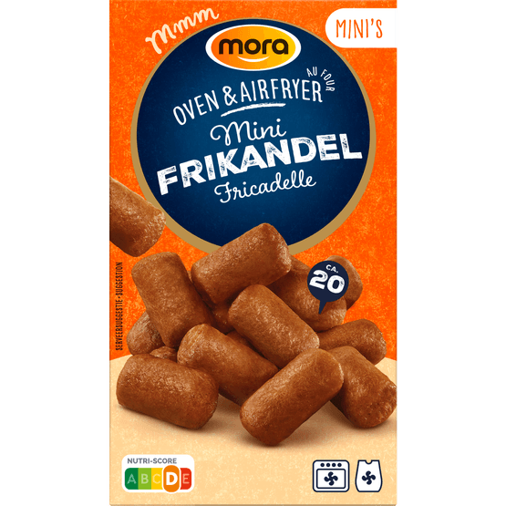Foto van Mora Oven mini frikandellen 20 stuks op witte achtergrond
