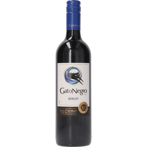 Foto van Gato Negro Merlot op witte achtergrond