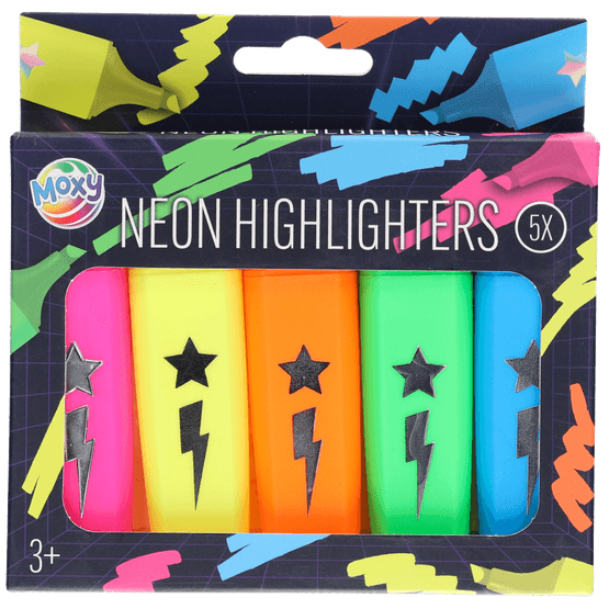 Foto van Highlighters neon op witte achtergrond