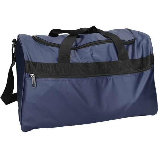 Foto van Sporttas rubberlook zwart/navy op witte achtergrond
