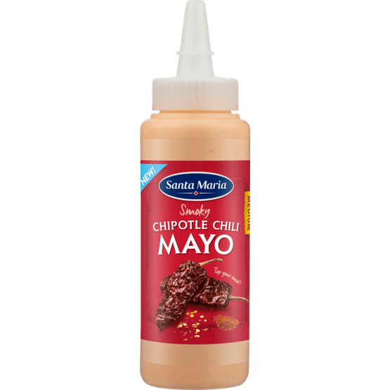 Foto van Santa Maria Mayo chipotle chili op witte achtergrond