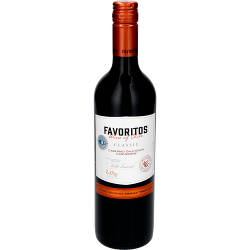 Foto van Favoritos Classic cab.sauvignon carmener op witte achtergrond
