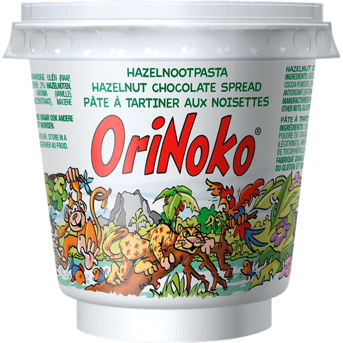 Foto van Orinoko Hazelnootpasta op witte achtergrond