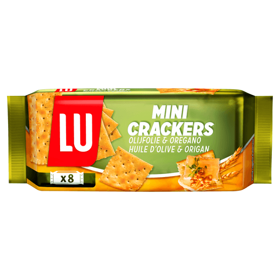 Foto van Lu Minicrackers olijf & oregano op witte achtergrond