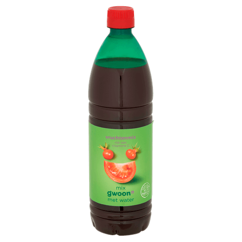 Foto van G'woon Siroop vruchtenmix op witte achtergrond