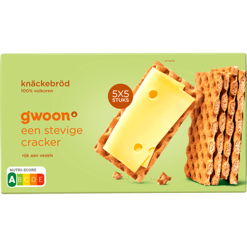 Foto van G'woon Knackebrod volkoren op witte achtergrond