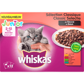 Whiskas Kattenvoer vlees in saus 2-12 maanden 12 stuks
