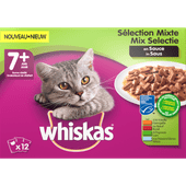 Whiskas Kattenvoer mix selectie in saus 7+ jaar 12 stuks