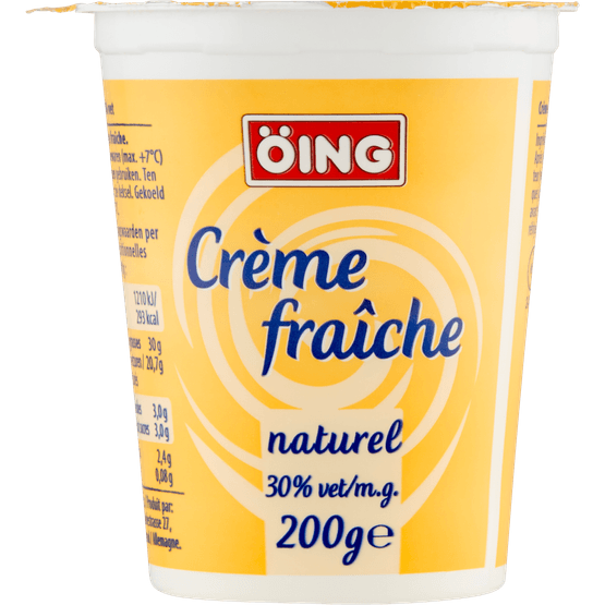 Foto van �ing Creme fraiche 30% vet op witte achtergrond