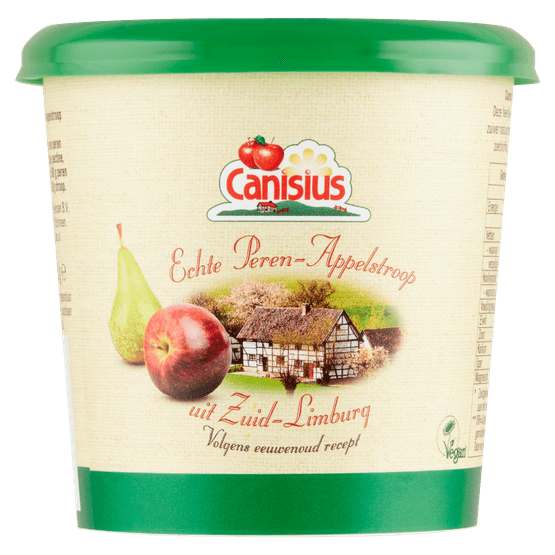Foto van Canisius Appelstroop met peren op witte achtergrond