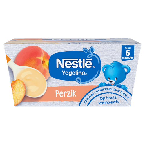 Foto van Nestlé Kwarkolino perzik 6+ maanden op witte achtergrond