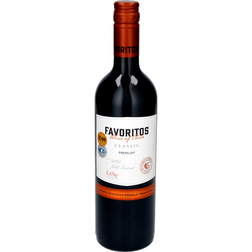 Foto van Favoritos Classic merlot op witte achtergrond