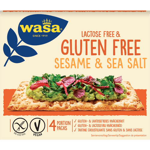 Foto van Wasa Glutenvrij sesam & zeezout op witte achtergrond
