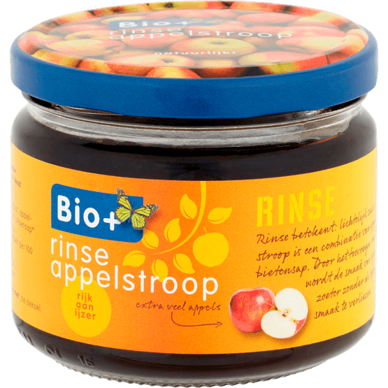 Foto van Bio+ Rinse appelstroop op witte achtergrond