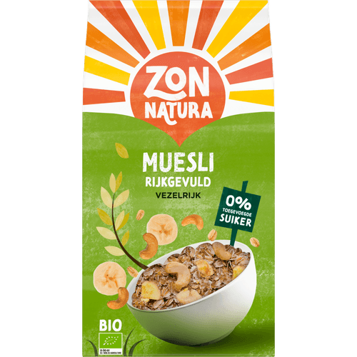 Foto van Zonnatura Muesli rijkgevuld op witte achtergrond