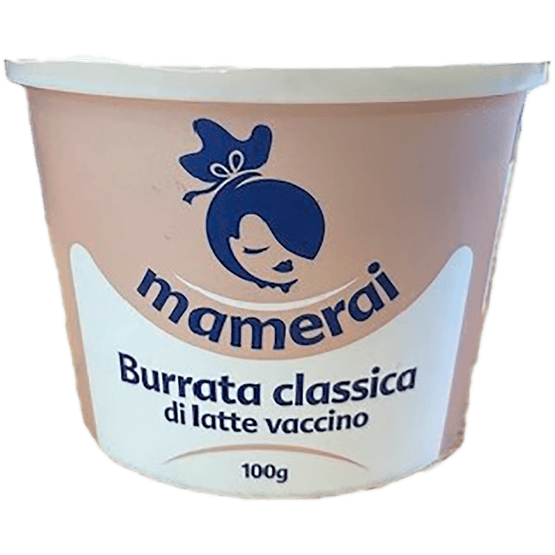 Foto van Mamerai Burrata op witte achtergrond
