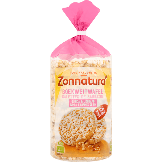 Foto van Zonnatura Bio boekweit wafel met quinoa op witte achtergrond