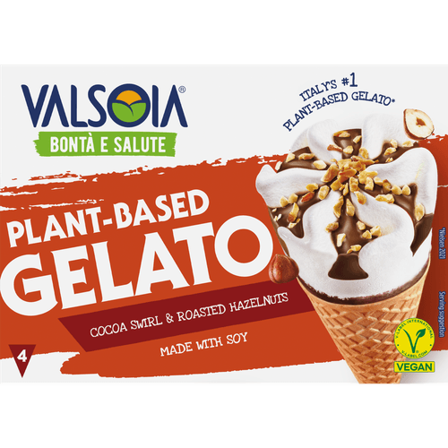 Foto van Valsoia Cashew cones 4 stuks op witte achtergrond