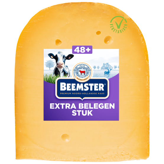 Foto van Beemster extra belegen 48+ op witte achtergrond