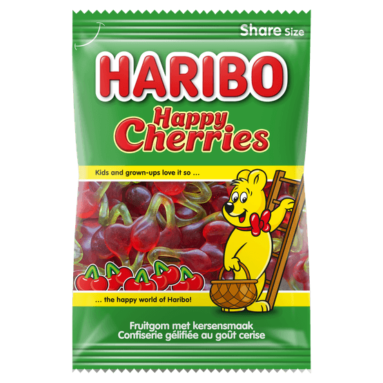 Foto van Haribo Kersen op witte achtergrond