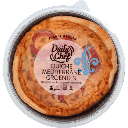 Foto van Daily Chef Quiche mediterrane groente op witte achtergrond
