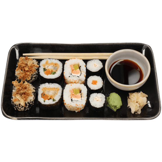 Foto van Verse sushi yamato op witte achtergrond