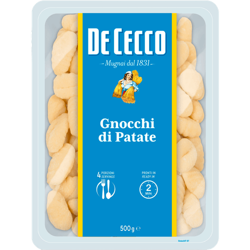 Foto van De Cecco Gnocchi di patate op witte achtergrond