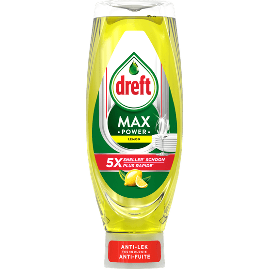 Foto van Dreft Afwasmiddel max power lemon op witte achtergrond