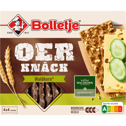 Foto van Bolletje Oerknack waldkorn op witte achtergrond