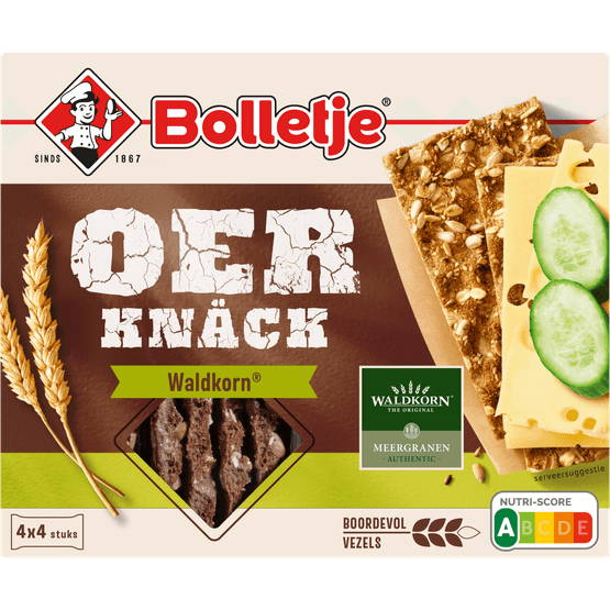 Foto van Bolletje Oerknack waldkorn op witte achtergrond