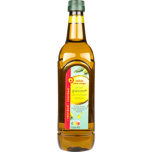 Foto van Bio+ Olijfolie extra vierge op witte achtergrond